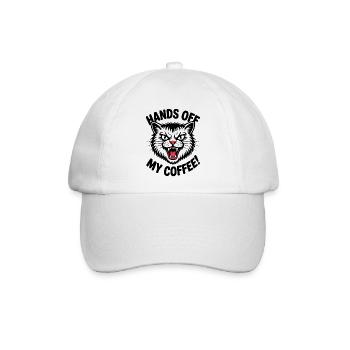 Weg von meinem Kaffee zornige Katze - Baseballkappe - Weiß/Weiß - Vorne