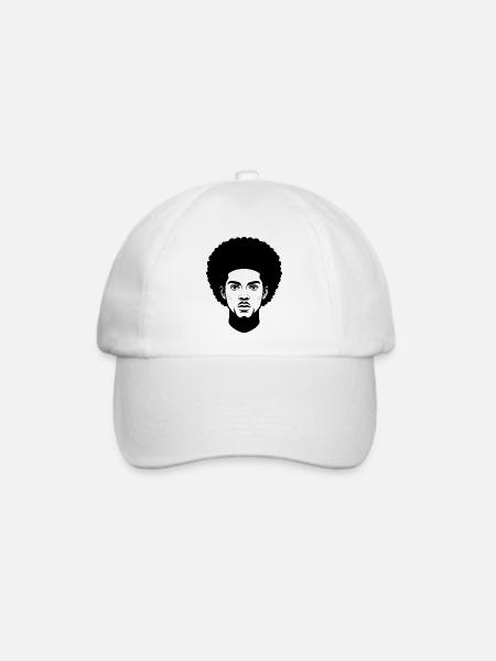 Afro-Mann - Baseballkappe - Weiß/Weiß