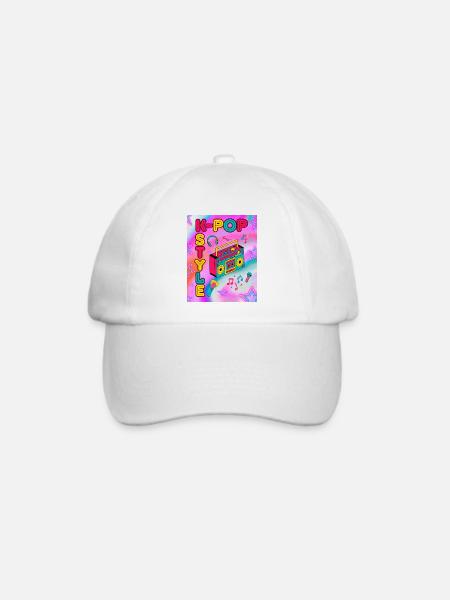 K-Pop-Stil - Baseballkappe - Weiß/Weiß
