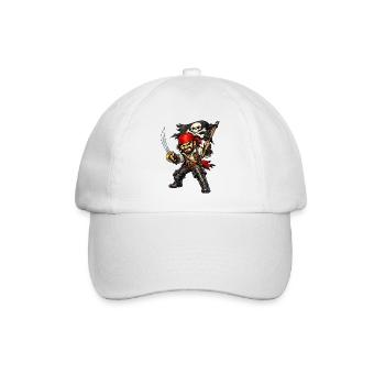 Pirat mit rotem Kopftuch - Baseballkappe - Weiß/Weiß - Vorne