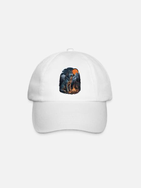 Hiking Wolf – Outdoor-Abenteuer - Baseballkappe - Weiß/Weiß