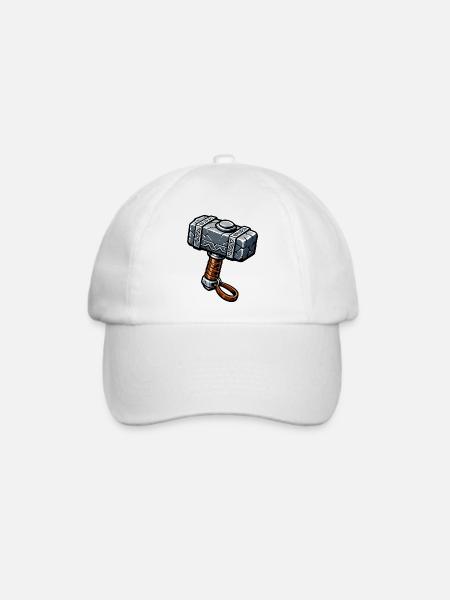 Mjölnir Runenhammer Grafik - Baseballkappe - Weiß/Weiß