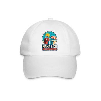 Mama & Ich Urlaubsmodus - Baseballkappe - Weiß/Weiß - Vorne