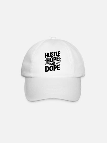 Hustle Hope - Baseballkappe - Weiß/Weiß