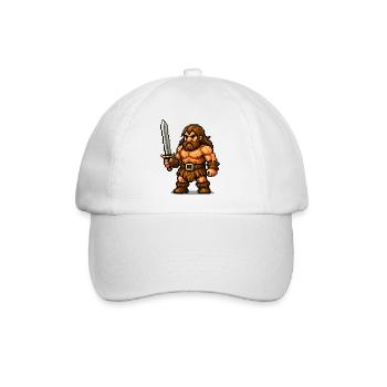 Pixel Barbar mit Schwert - Baseballkappe - Weiß/Weiß - Vorne