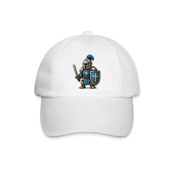 Ritter mit Schild und Schwert - Baseballkappe - Weiß/Weiß - Vorne