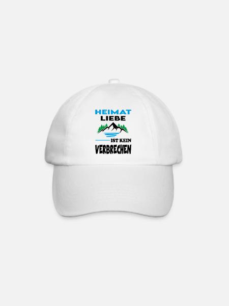 Heimatliebe ist kein Verbrechen Sprüche Berge - Baseballkappe - Weiß/Weiß