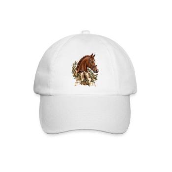 Elegantes Dressurpferd - Baseballkappe - Weiß/Weiß - Vorne