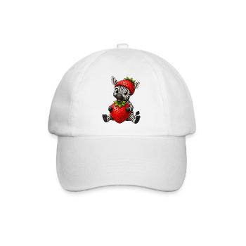 Zebra Erdbeere Süßer Sommer Cartoon - Baseballkappe - Weiß/Weiß - Vorne