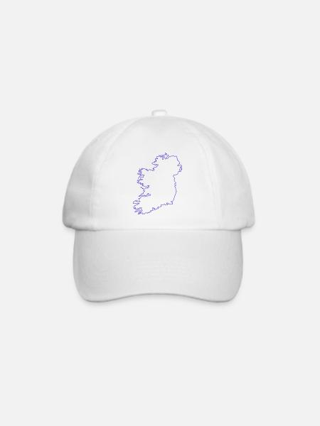 Karte von Irland - Baseballkappe - Weiß/Weiß