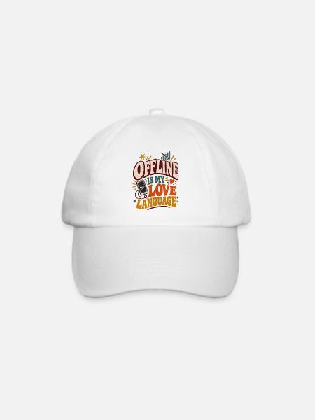 Offline ist meine Liebessprache - Baseballkappe - Weiß/Weiß