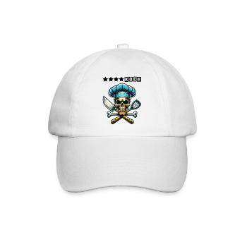 Skull Küchenchef - Baseballkappe - Weiß/Weiß - Vorne