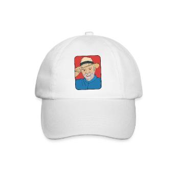 Lula da Silva Pop Art – Brasilianischer Präsident - Baseballkappe - Weiß/Weiß - Vorne