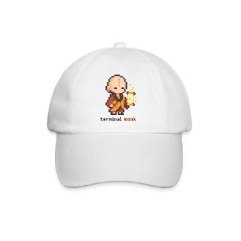 Pixelmönch mit Laterne - Baseballkappe - Weiß/Weiß - Vorne