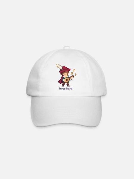 Pixel Barde mit Laute - Baseballkappe - Weiß/Weiß