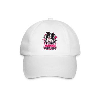 Stolze Border Collie Mama - Baseballkappe - Weiß/Weiß - Vorne