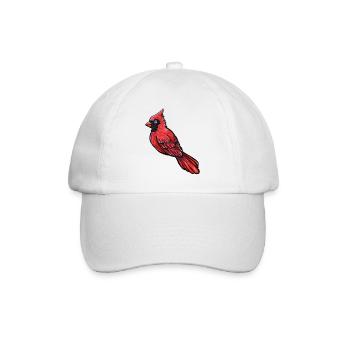 Roter Kardinal-Sketch - Baseballkappe - Weiß/Weiß - Vorne
