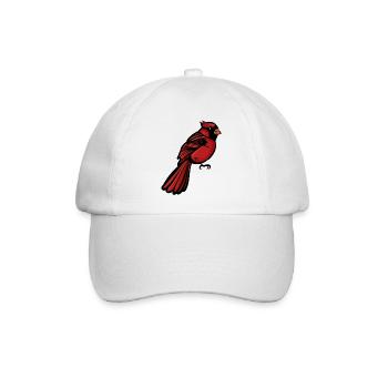Crimson Cardinal auf Schwarz - Baseballkappe - Weiß/Weiß - Vorne