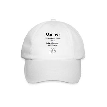 Waage Sternzeichen liebevoll elegant diplomatisch - Baseballkappe - Weiß/Weiß - Vorne