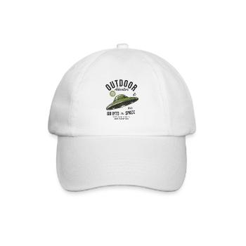 UFO Design Outdoor Adventure Space Spruch - Baseballkappe - Weiß/Weiß - Vorne
