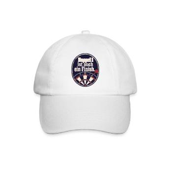 Madhouse Dartspieler Retro Emblem Double 1 Humor - Baseballkappe - Weiß/Weiß - Vorne