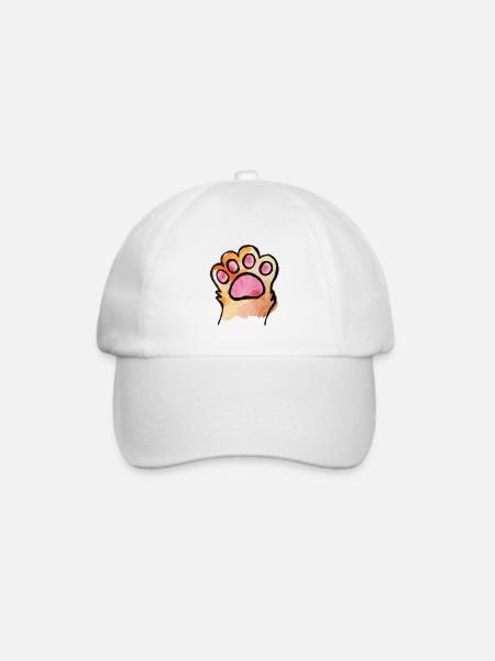 Pfotenabdruck Aquarellspritzer - Baseballkappe - Weiß/Weiß