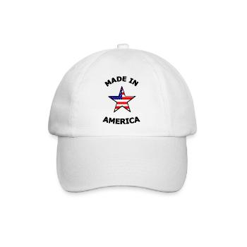 Amerikanische Flaggenstern - Baseballkappe - Weiß/Weiß - Vorne