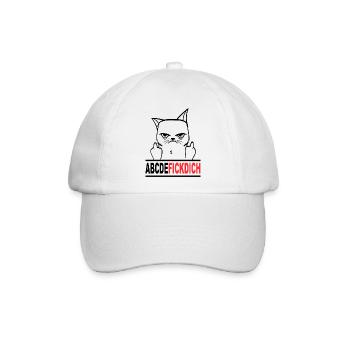 Fuck you Fick dich T Shirt Witzig Lustige Tiere - Baseballkappe - Weiß/Weiß - Vorne