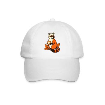 Waschbär mit Kastanie - Baseballkappe - Weiß/Weiß - Vorne