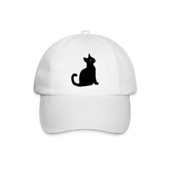 Nächtliche Katzenblick - Baseballkappe - Weiß/Weiß - Vorne