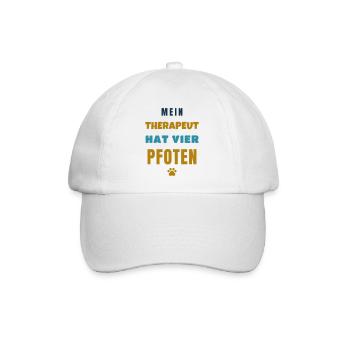 Mein Therapeut hat vier Pfoten Hunde Spruch - Baseballkappe - Weiß/Weiß - Vorne