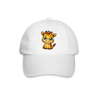 Niedliche Giraffe Cartoon - Baseballkappe - Weiß/Weiß - Vorne