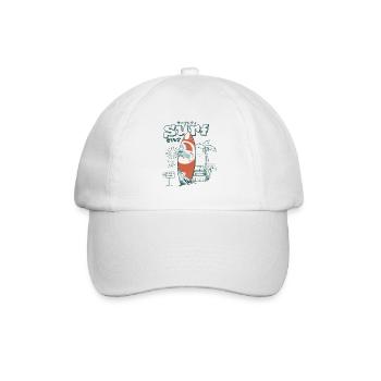 Retro Surf Welle am Strand - Baseballkappe - Weiß/Weiß - Vorne