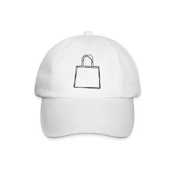 Einkaufstüte handgezeichnet - Baseballkappe - Weiß/Weiß - Vorne