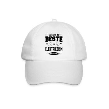 Elektrikerin Die Beste der Welt Berufe  Arbeit - Baseballkappe - Weiß/Weiß - Vorne
