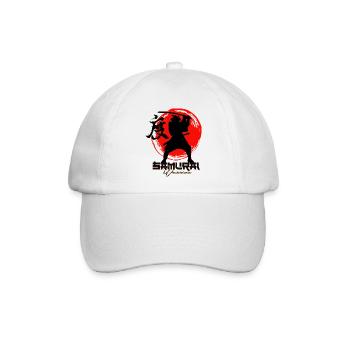 Roter Kreis-Krieger-Silhouette - Baseballkappe - Weiß/Weiß - Vorne