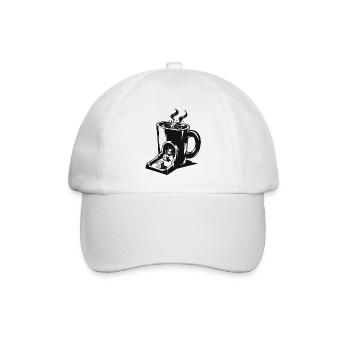 Kaffeewürfelturm - Baseballkappe - Weiß/Weiß - Vorne