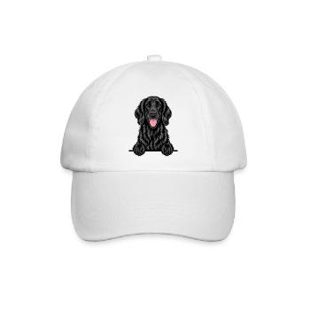 Flat Coated Retriever - Baseballkappe - Weiß/Weiß - Vorne
