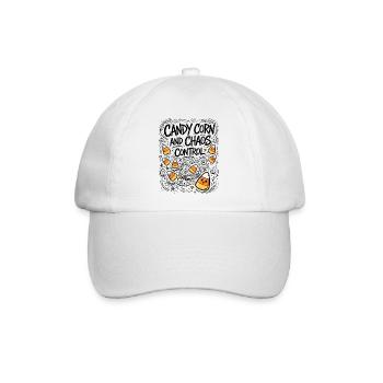 Candy Corn and Chaos Control – Halloween - Baseballkappe - Weiß/Weiß - Vorne