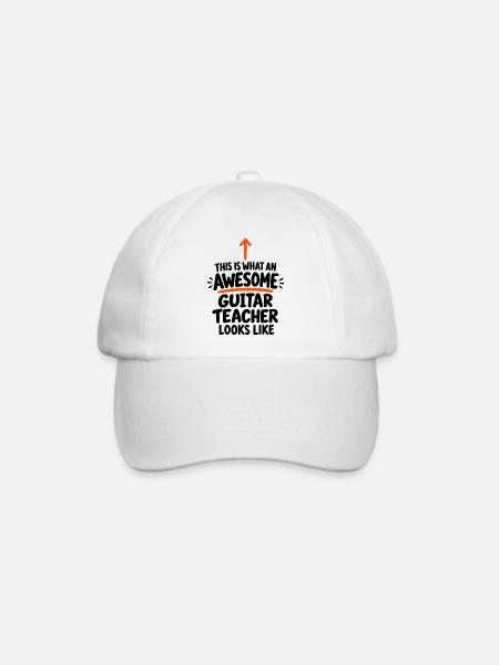 Gitarrenlehrer, Musiker-Geschenk - Baseballkappe - Weiß/Weiß