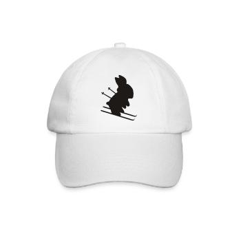 Ski Hase - skihase - Baseballkappe - Weiß/Weiß - Vorne