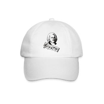 bach noten 2col - Baseballkappe - Weiß/Weiß - Vorne