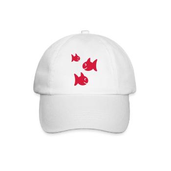 fische - Baseballkappe - Weiß/Weiß - Vorne