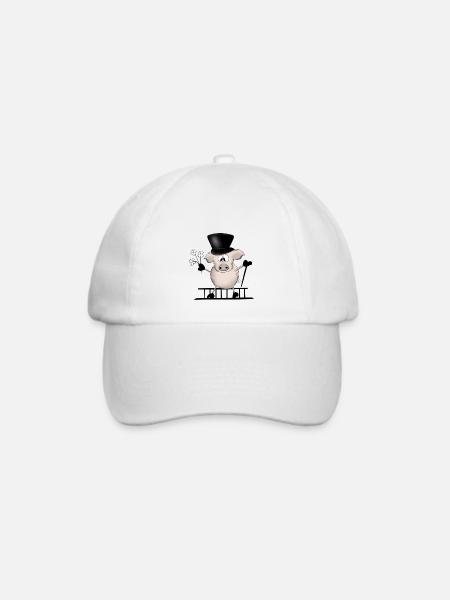 Schwein viel Glück Silvester Glückwünsche - Baseballkappe - Weiß/Weiß