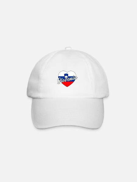 Slowenien - Baseballkappe - Weiß/Weiß