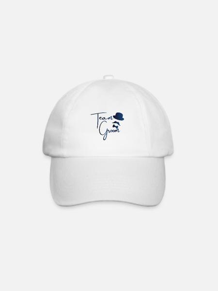 Team Groom - Junggesellenabschied - Baseballkappe - Weiß/Weiß