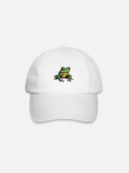 Frosch Kopf - Baseballkappe - Weiß/Weiß