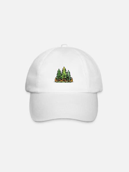 Wald Bäume Natur - Baseballkappe - Weiß/Weiß