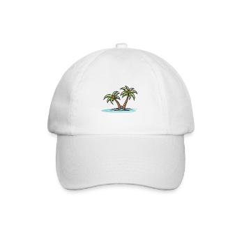 Palmen Insel - Baseballkappe - Weiß/Weiß - Vorne