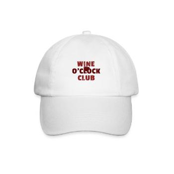 Wine O'Clock Club – Weinliebhaber Rotwein - Baseballkappe - Weiß/Weiß - Vorne